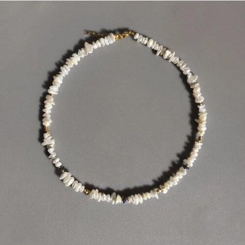 High Quality Irregular Pearl Necklace Gold-color Beads Mix and Match Handmade Fashion Neck Accessories New Year Gift for Women