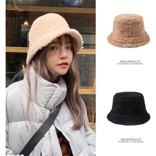 WomenS Hat Autumn and Winter Lamb Wool Fleece Hat Fisherman Hat Retro Warm Hat Outdoor Sun Hat Sun Protection Panama Hat