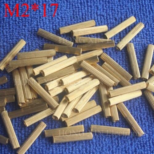 M2*17 1Pcs Brass Spacer Standoff 17mm Female To Female Standoffs column cylindrical High Quality 1 piece sale