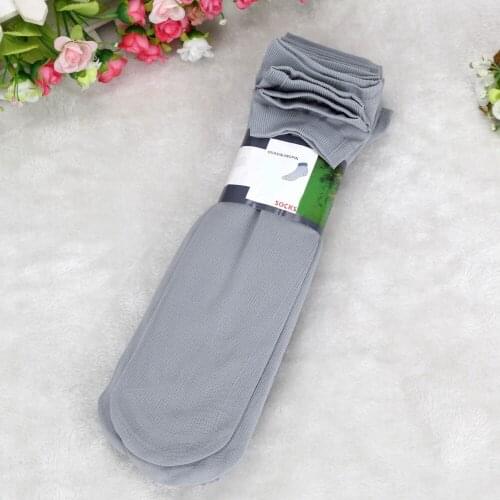 10 Pairs Socks Bamboo Fiber Ultra-thin Elastic Silky Short Silk Men Socks Business Spring Summer Male Breathable Socks WY