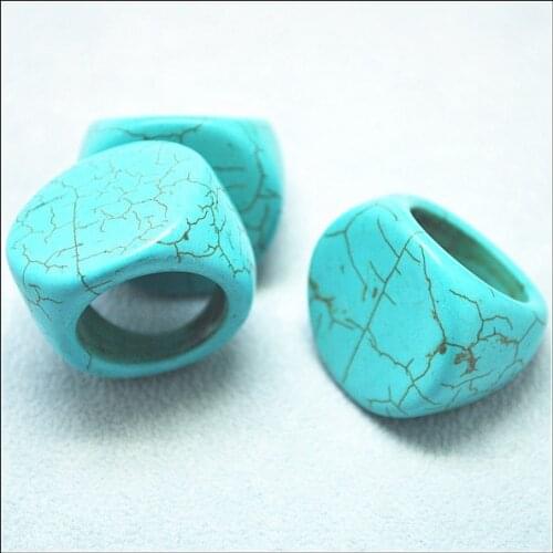 New blue turquoisee rings for women or men wearing innner size 19mm diameter hot selling fashion jewelry