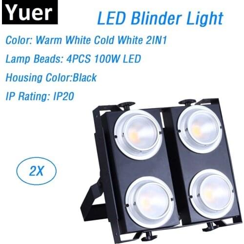 2X Professional Par Lights 4X100W LED Blinder Lights 4Pcs 100W COB LED Wash Lights High Brightness DMX Stage Lighting Projector