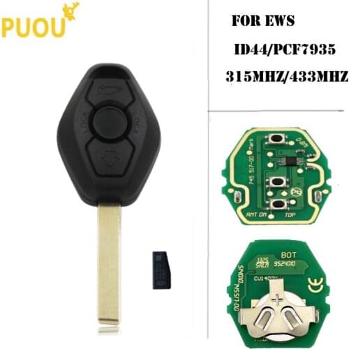 3 button Remote Key 315/433Mhz ID44 Chip for BMW 325 330 318 525 530 540 E38 E39 E46 M5 X3 X5 M5 EWS System Car Key