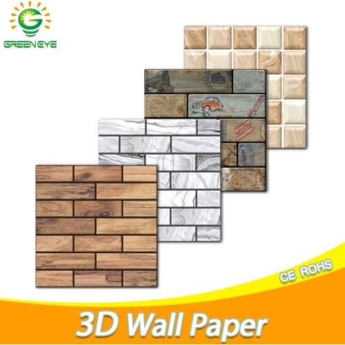 3D Wall paper Marble Brick Peel and Self-Adhesive Wall Stickers Waterproof DIY Kitchen Bathroom Home Wall Stick PVC Tiles Panel