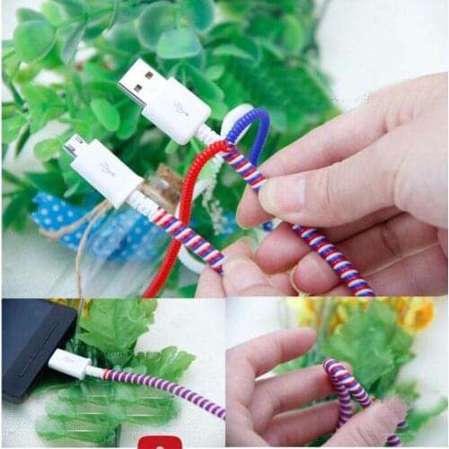 5pcs/lot Data Cable Protective Sleeve Spring Twine For phone USB Charging earphone Case Cover Winder