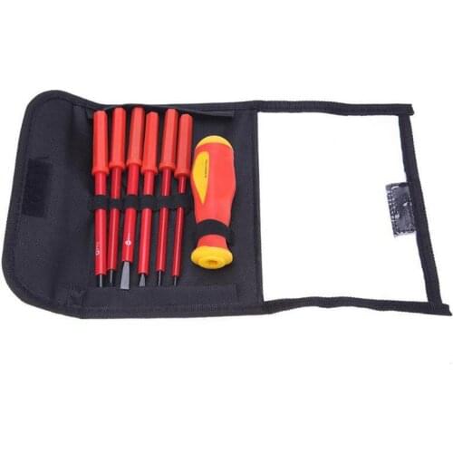 7pcs/lot Insulated Screwdriver Electrician Dedicated Slotted 1000V High Voltage Resistant Screw Driver Repair Tools Set