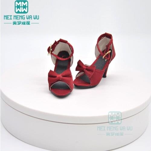 8.5cm BJD accessories doll shoes fits 58--62cm 1/3 SD10 SD13 fashion bow sandals leather shoes