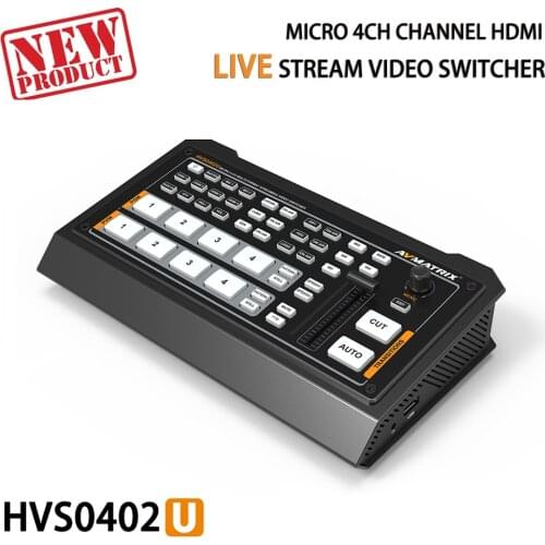 Avmatrix HVS0402U Micro 4 Channel HDMI Live Streaming Video Switcher with Luma key Chroma key Downstream key