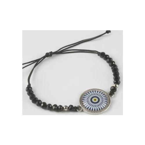 Evil eye Figured Pearl Crystal Bracelet