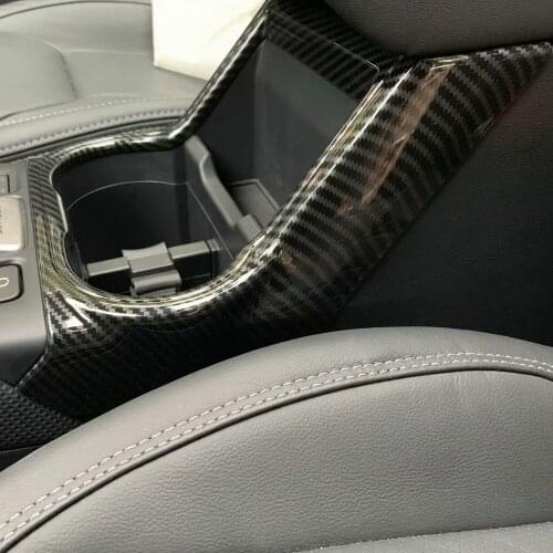 For Subaru Forester SK 2018 2019 2020 Carbon Fiber Water Cup Bottle Frame Cover Trim Holder Organizer Car Interior Accessories