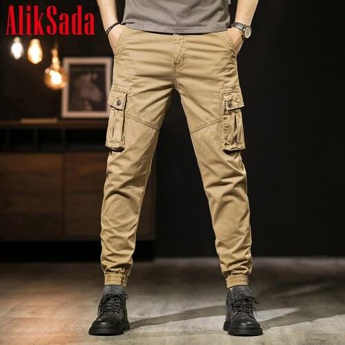 Overalls Men Tide Brand Spring and Summer 2021 New Fashion Slim Harem Pants Multi-Pocket Cotton Comfortable Casual Pants Men