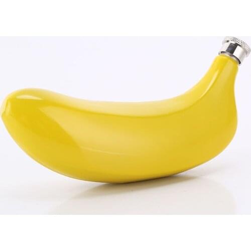 Creative Portable 5 Oz Hip Flasks 304 Stainless Steel Banana Metal Bottle