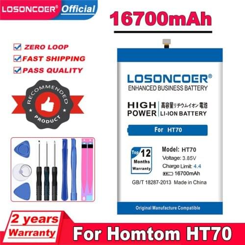 LOSONCOER 16300mAh HT70 Battery For HOMTOM HT70 Mobile Phone In Stock Latest Production High Quality Battery+Tracking Number