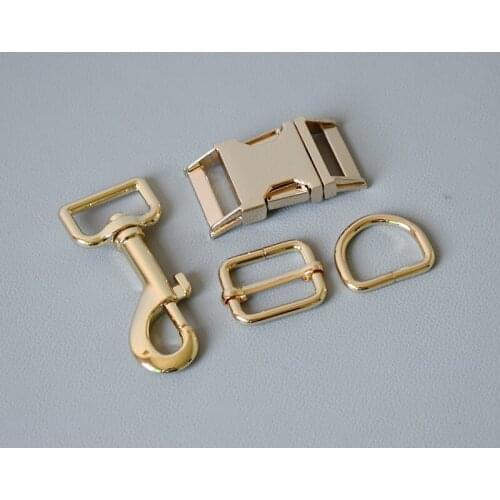 50 Sets 25mm Metal D Ring Belt Straps Slider Breakaway Side Release Buckle Spring Hook Diy dog Collar Leash Sewing Accessories