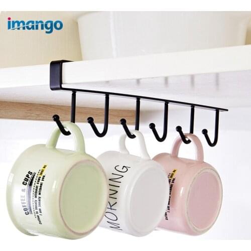 Multi-function Kitchen Metal Hook Cabinets Storage Rack Row Hooks Wardrobe Tie Scarf Clothes Wine Cabinet Glass Tableware Hook