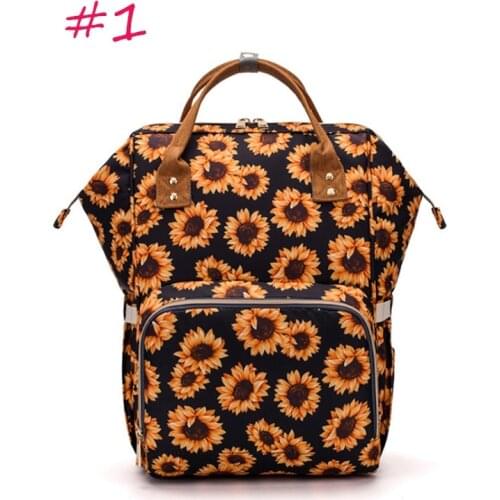 Fashion Mummy Maternity Sunflower Nappy Bag Cactus Printed Large Capacity Travel Shoulder Backpack Leopard Womens Fashion Bag