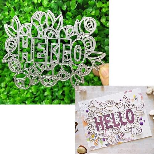 Suitable for Christmas metal cutting die and DIY scrapbook album 3D greeting card making creative words hello2021 NEW