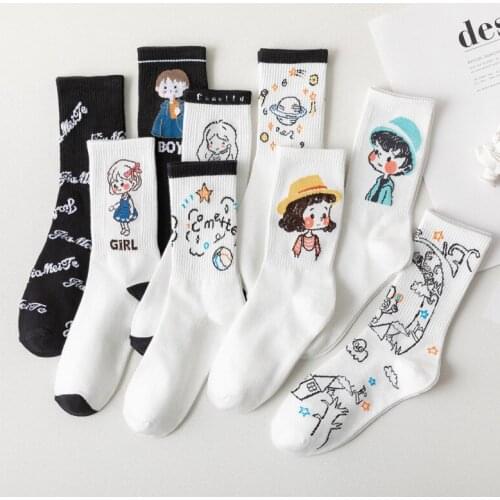 Cartoon Sweet Girls Socks Korea Styles Kawaii Woman Cute Cotton Hosiery Sailor Moon Funny Fall Harajuku Fashion Femme Lovely