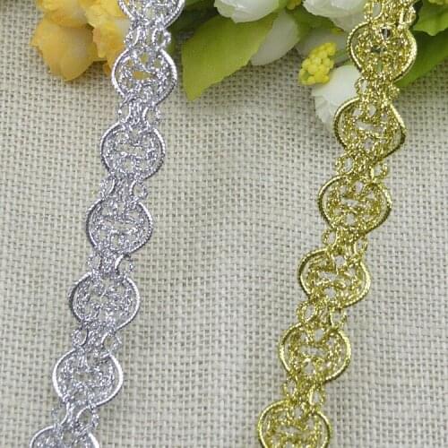 New arrival 2Cm 30m/lot gold silver diy Christmas decoration Material polyester lace trim ribbons Gold lace trimming W043