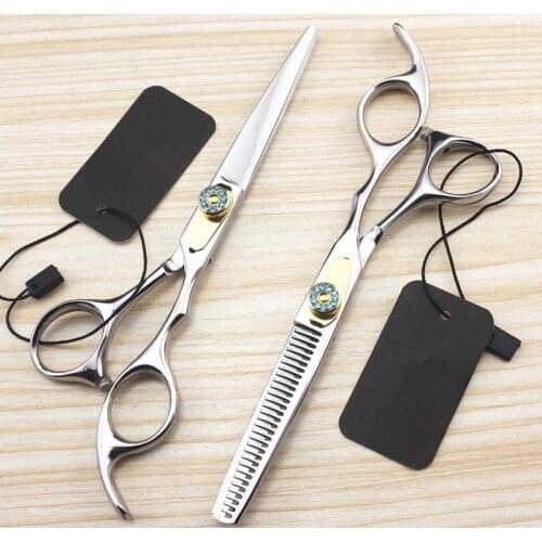 New Top grade professional 6.0 inch Japan 440c 9cr13 gem thinning shears cutting barber hair scissors set hairdressing scissors