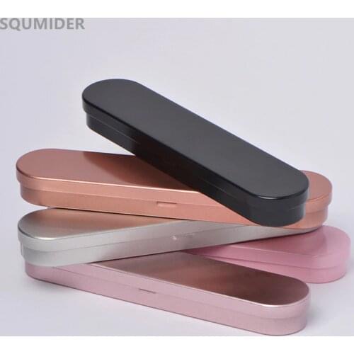 Solid color iron pencil case Cute pen case Simple stationery storage box small pencil box for kids pencil bag Stationery gifts