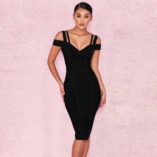 Wholesale New Dress Black and wine red Elastic tight pack hip Fashion elegance Cocktail party bandage dress (L2414)