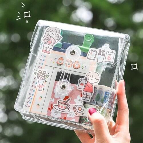 Pencil Cases Kawaii Transparent Korean Stationery For Girls Material Escolar Pen Box Office Supplies Estojo Cute Bags Pencilcase