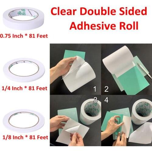0.75/0.25/0.125 Inch Clear Double Sided Adhesive Roll High Tack for DIY Scrapbooking Glitter Stickers Photo Making Design 2021