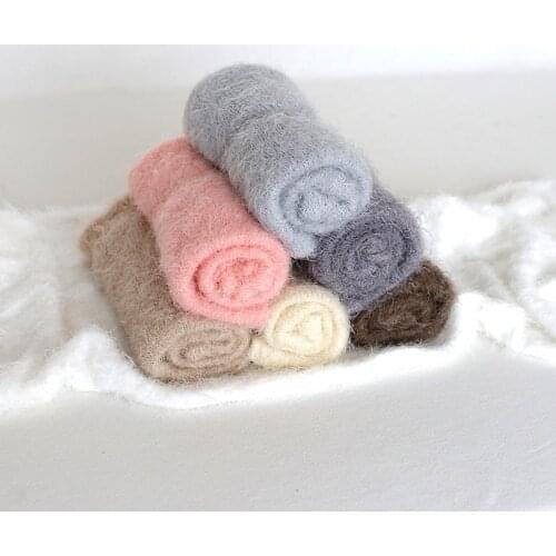 Newborn Fluffy Wrap Photography props Layer Baby Stretch Knit Wrap Swaddle Coccon Blanket Fabric Photo Props