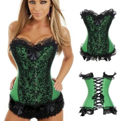 Christmas Womens Steampunk Gothic Corset Bustier Steel Boned Halloween Corset Bustier Overbust Corselet Waist Trainer Shaper
