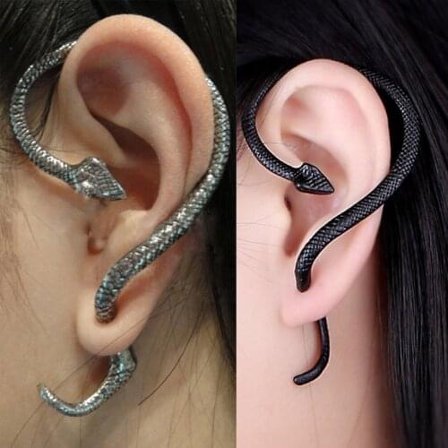 1Pcs Retro Vintage Rock Punk Snake Shape Ear Cuff Earring Earrings for Women Men Ear Clip Cartilage Piercing Jewelry