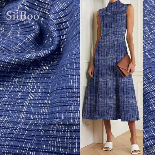 Siiboo silver thread metallic brocade fabric for women dress suits Italy textured delux style Tejido jacquard sp6367