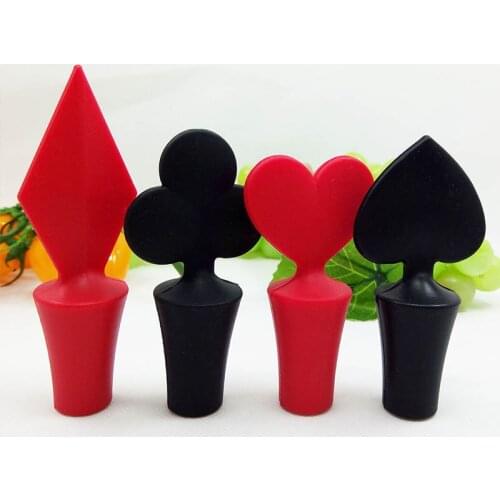 Silicone Leak Free Poker Shaped Wine Bottle Stopper Champagne Beverage Supplies Non-toxic Portable Bar Tools Kitchen Accessories