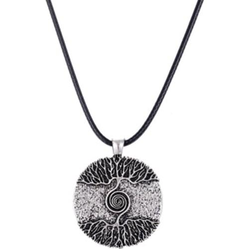 Luck Round Life Tree Necklace Pendants Auspicious Gift Silver Color Necklaces Pendants Jewelry For Men Women