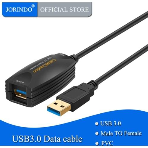 JORINDO Super Speed Active USB 3.0 Extension Cable, USB 3.0 Extender USB Male to Female Repeater Cord with Signal Booster