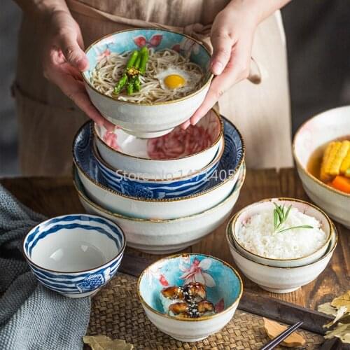 Japanese Style Single Personality Creative Ceramic Tableware Set Large Capacity Large Noodle Bowl Soup Bowl Rice Bowl Household
