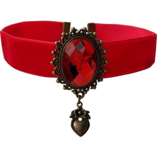 YiYaoFa Handmade Red Ribbon Choker Necklace & Pendant Women Accessories Gothic Jewelry Statement Necklace Party Jewelry DD-31