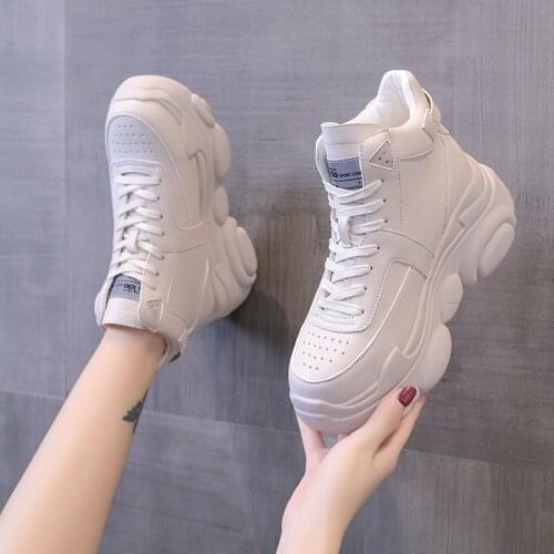 2020 new spring fashion womens shoes sneakers show high running shoes platform comfortable breathable trend Thick bottom shoes