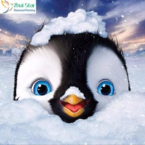 Zhui Star 5D DIY full Square drill diamond penguin Cross stitch 3d Rhinestones Diamond drawing embroidery Mosaic decoration zx