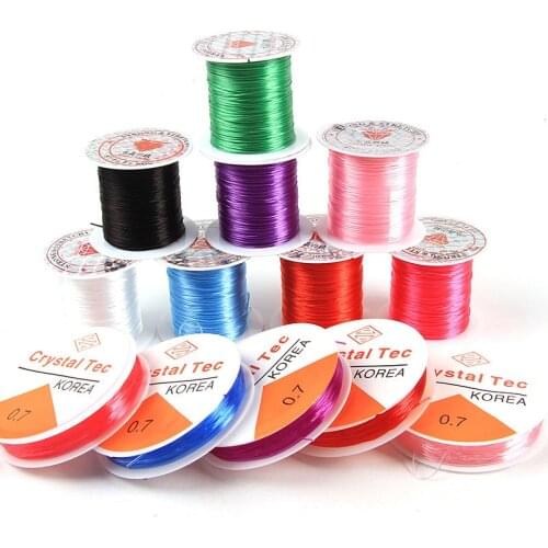 0.8mm10m/Roll Wire Long Rosary Beads Elastic Line DIY Beaded Core-Spun Elastic Thread Line Tools Beading Cord