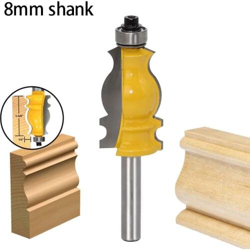 1PC 8mm Shank Router Bit Carbide Molding for Handrail Window Trimming Wood Milling Cutter for Woodwork Cutter Power Tools
