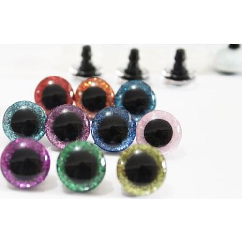 1000pcs/lot--New 18colors option 16mm short stem 3D CLEAR safety toy eyes &glitter Nonwovens & washer--color option
