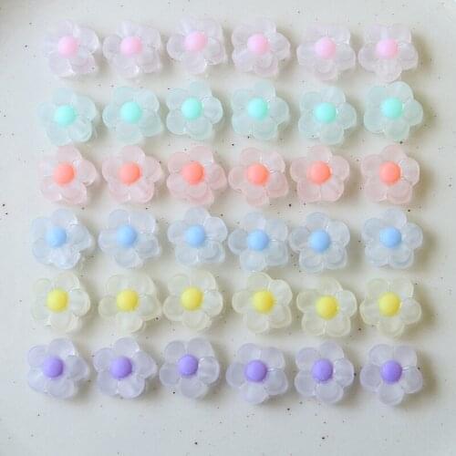 Spring style 200pcs/lot 12mm Matte cartoon flowers shape Straight hole acrylic beads diy jewelry earring/bracelet accessory