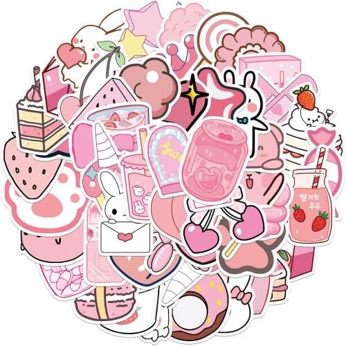 25/50PCS Lovely Pink Fairy Stationery Stickers Scrapbooking Diary Kawaii Stickers Diy Decorative School Supplies