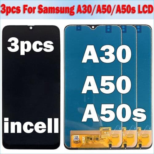 Lot 3pcs incell LCD For samsung galaxy A30 A50 A50S LCD Display Touch screen digitizer For samsung A305 A505 A507 with frame