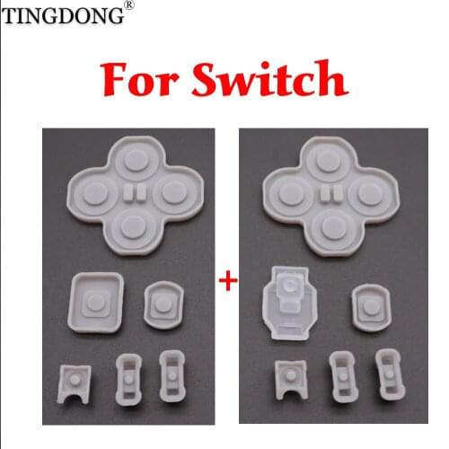 50sets/lot Left and Right For NS Nintendo Switch Joy Con Silicone Start Select Keypad Rubber Conductive Buttons A-B D-pad