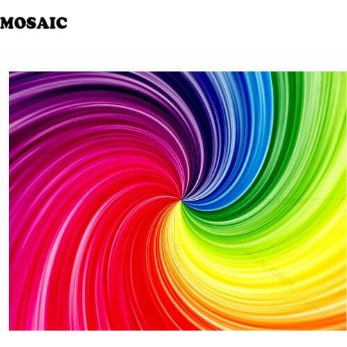 5d diy diamond painting cross stitch "Spiral rainbow" stickers mosaic diamond embroidery hobbies crafts painting art E50