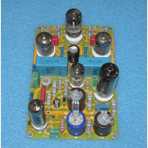 6N3 amplifier 6C16 cathode output dual-channel front pole amplifier board, stabilized power supply, gain about 8 times