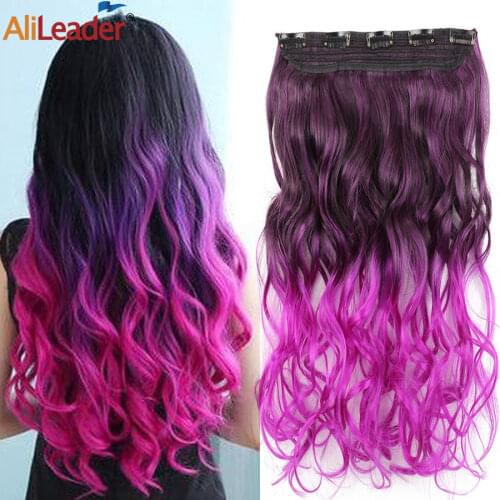 Alileader 30 colors 100% Real Natural Body Wave Hair 22inch Ombre Colored 5clips In Synthetic Hair Extensions Woman Hair Piece