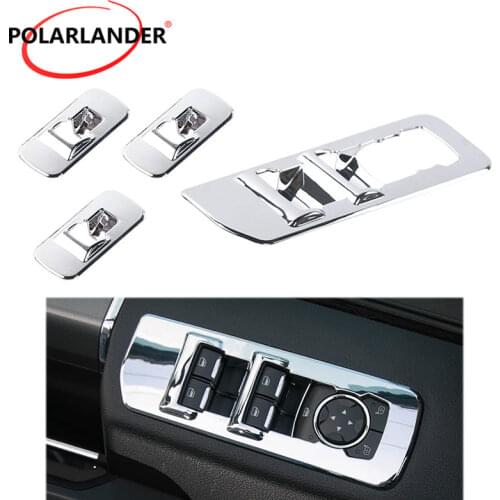 Car Accessories Chrome Window Lift Panel For 2015 2016 2017 2018 F/ord F150 Switches Cover Trim High fashion 6 Colors 4 Pieces